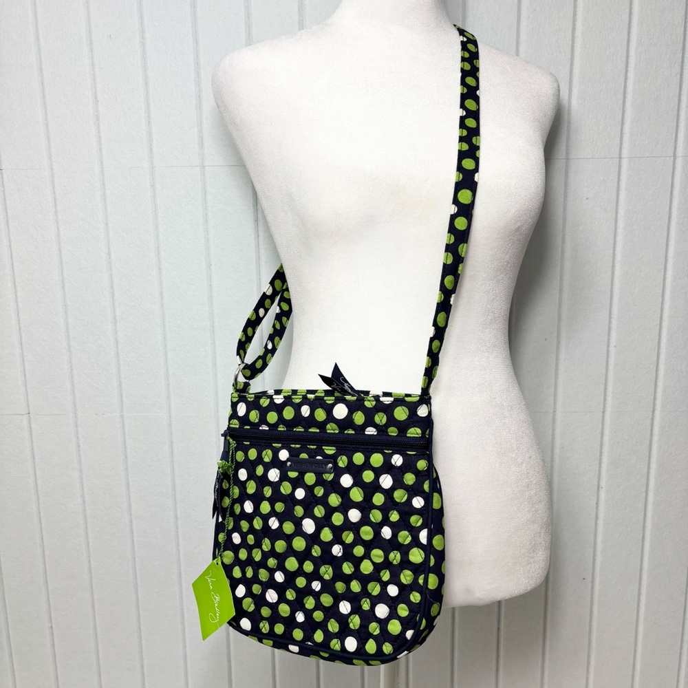 Crossbody Polka Dot Shoulder Bag - Green/Black
